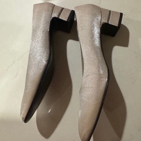 Salvatore Ferragamo Silk pumps with crystals in heels- stunning for a bride! - Picture 5 of 13
